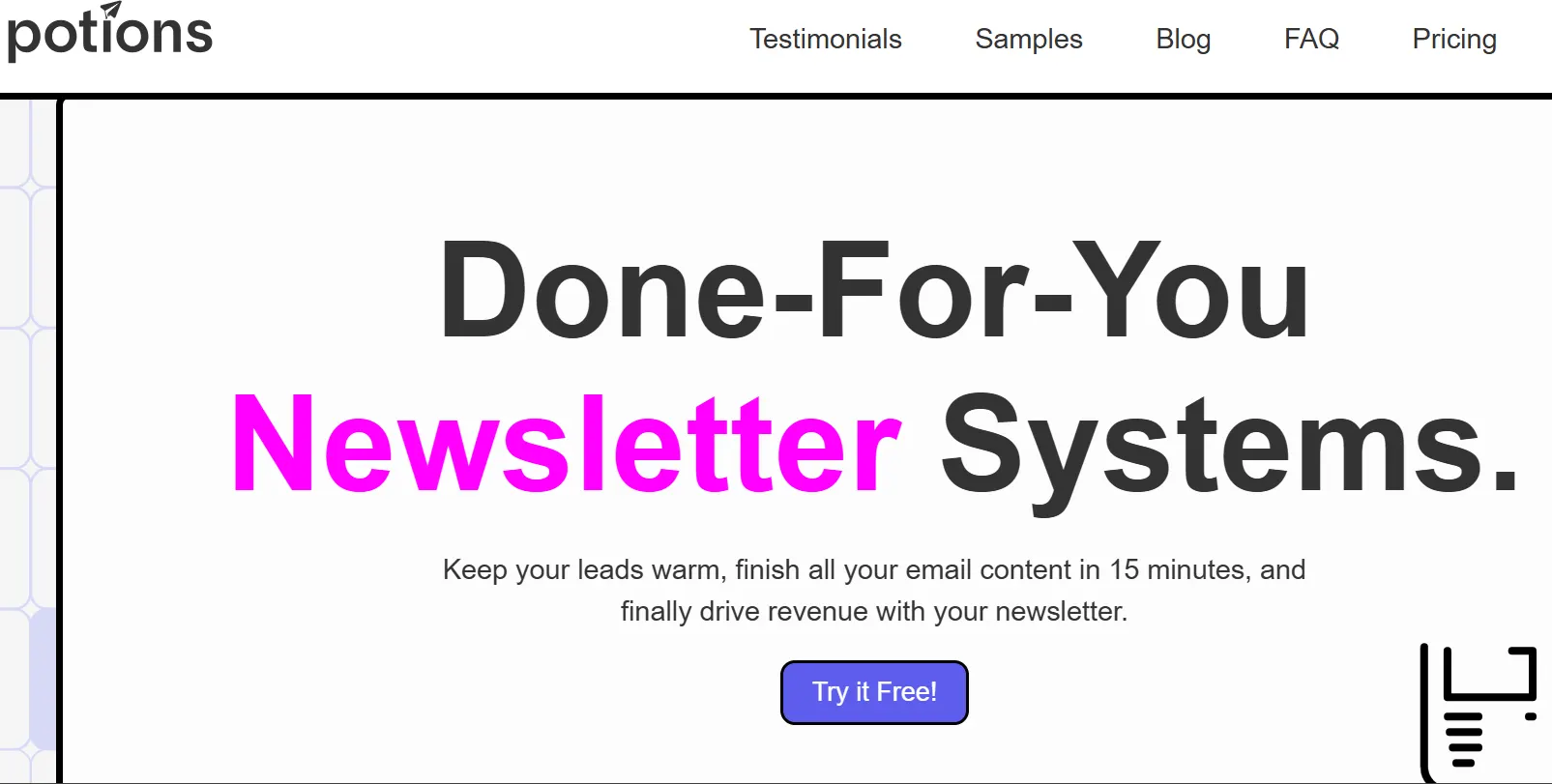 Potions Done-For-You Newsletter System for Entrepreneurs and Creators