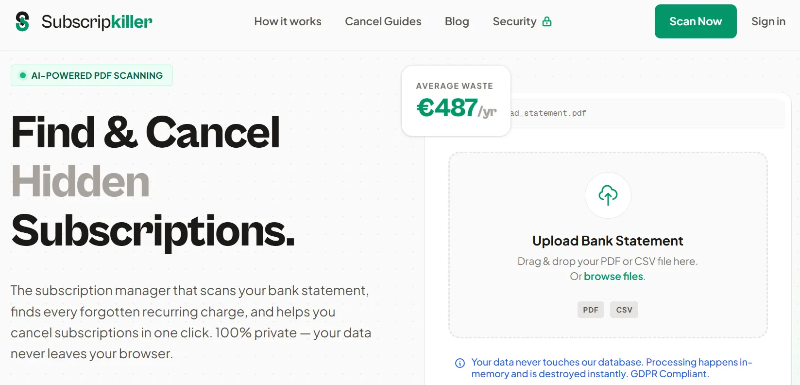 SubScripkiller Find and Cancel Hidden Subscriptions