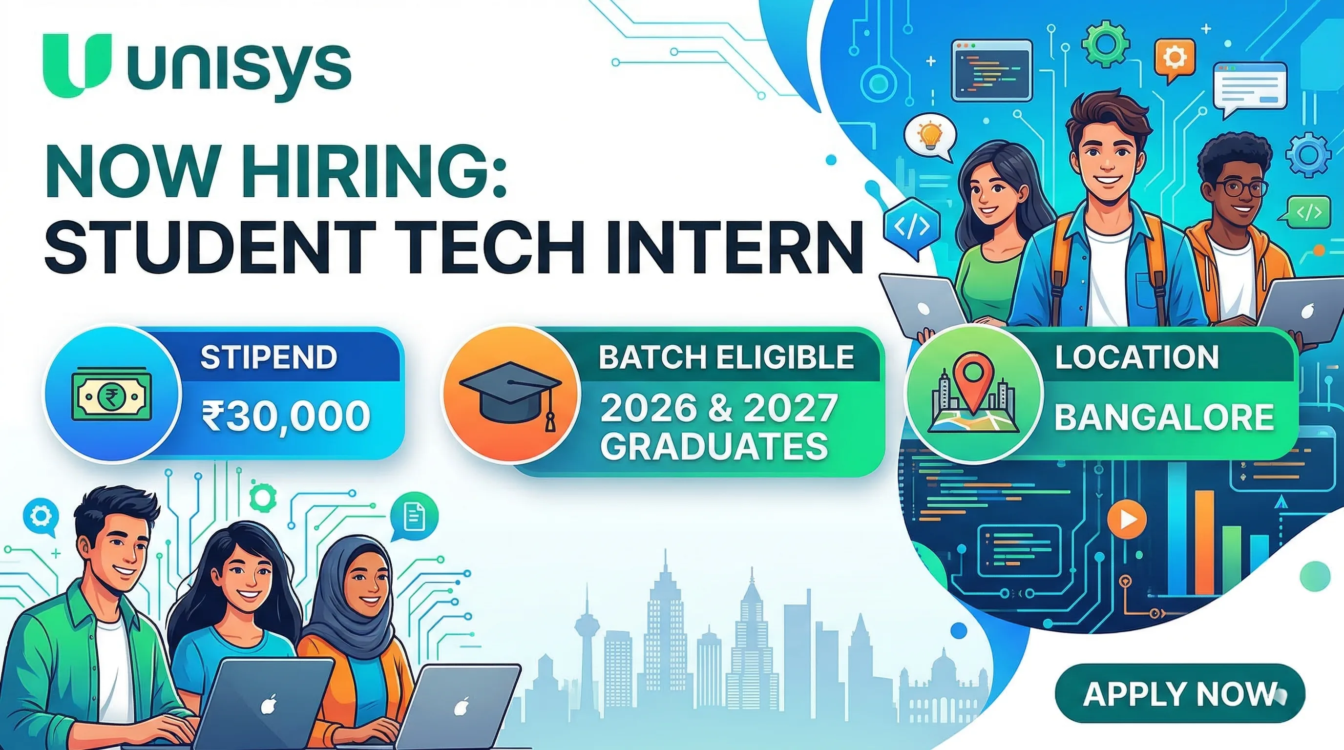 Unisys hiring Student Tech Intern